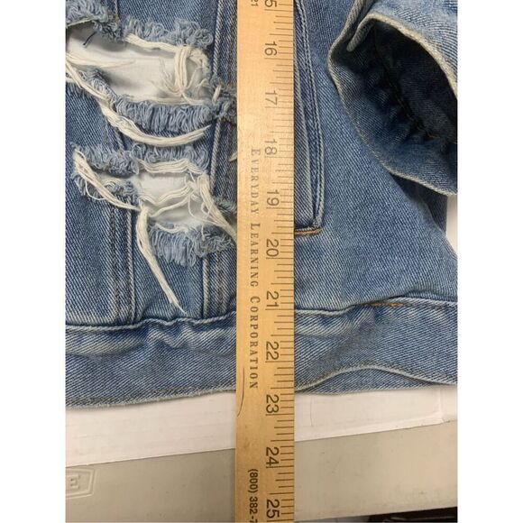 Distressed Button Down Denim Jacket - Picture 7 of 7